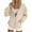 Khaki, variant on Chiccall Womens Full Zip Sweatshirt Hooded Long Sleeve Drawstring Jackets Casual Loose Solid Athletic Outwear Tops with Pockets