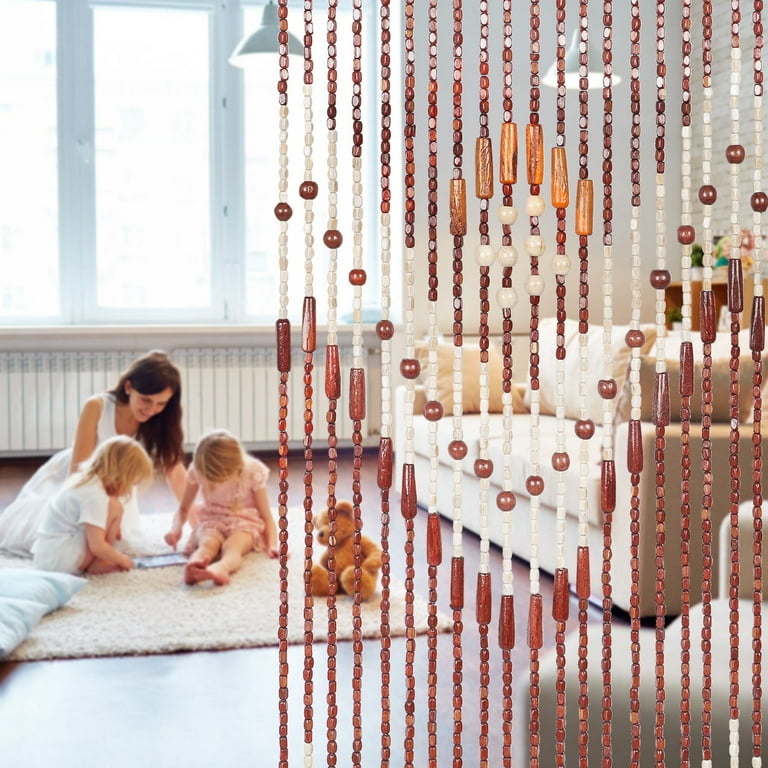 ANMINY Colorful Wooden Bead Door Curtain String Door Curtain