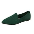 thumbnail image 2 of HaiMao Women's Woven Flats Clearance Pointy Fashion Cutouts Breathable Knit Flat Shoes Green 7(39), 2 of 9
