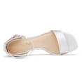 thumbnail image 5 of Dream Pairs Women's Square Toe Low Block Chunky Heel Sandals Open Toe Ankle Strap Dress Pump Shoes DHS214 SILVER Size 7, 5 of 5