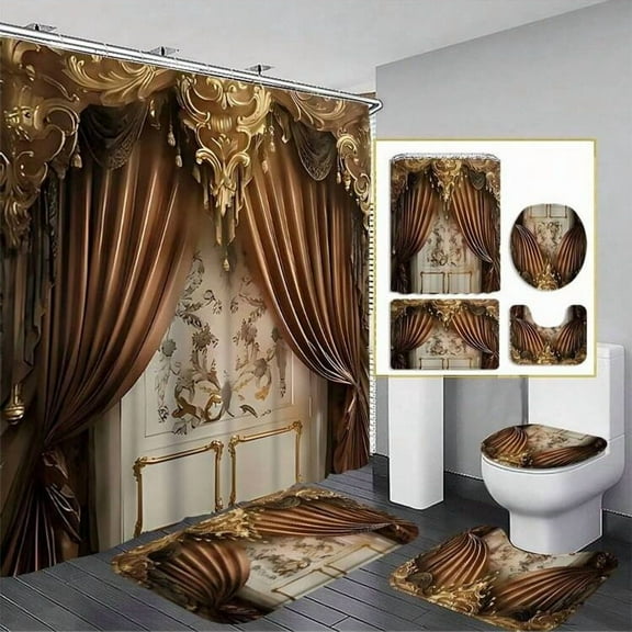 Luxury Theme Bath Rug, Machine Washable, Bath Rugs for Bathroom Floor