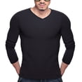thumbnail image 3 of Blekii Men's Winter Plus Fleece Warm V-Neck Long Sleeve Base Layer - Thermal Insulation, Soft Brushed Interior - Perfect for Cold Weather, Winter Sports, Ski Trip, Outdoor Work -, 3 of 10