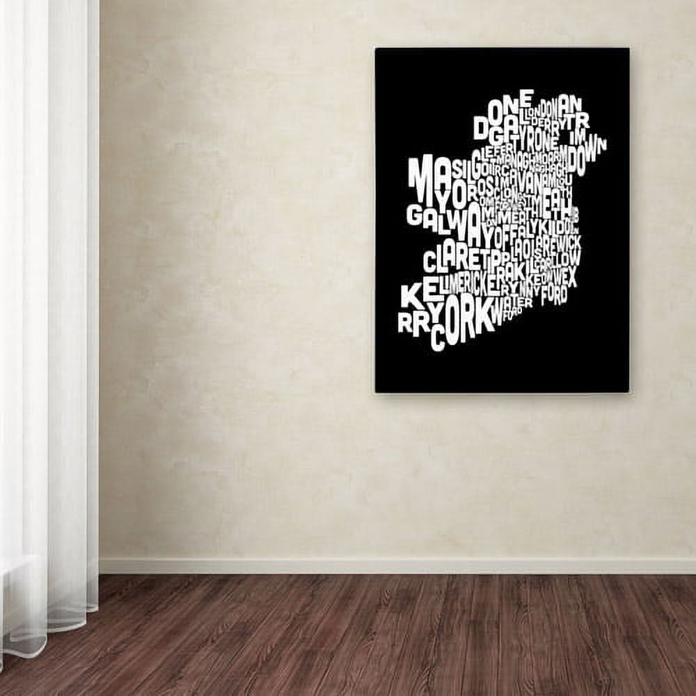 Trademark Art 'Ireland Text Map 5' Canvas Art by Michael Tompsett