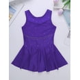 thumbnail image 4 of inhzoy Kids Big Girls Sparkly Rhinestones Ballet Dance Gymnastic Leotard Tutu Dress Violet 12, 4 of 7