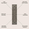 thumbnail image 3 of JONATHAN Y WASHABLE 2 x 8 Runner Rug, Cirali Ornate Large Medallion - Green/Navy/Cream, WSH105C-28, 3 of 9