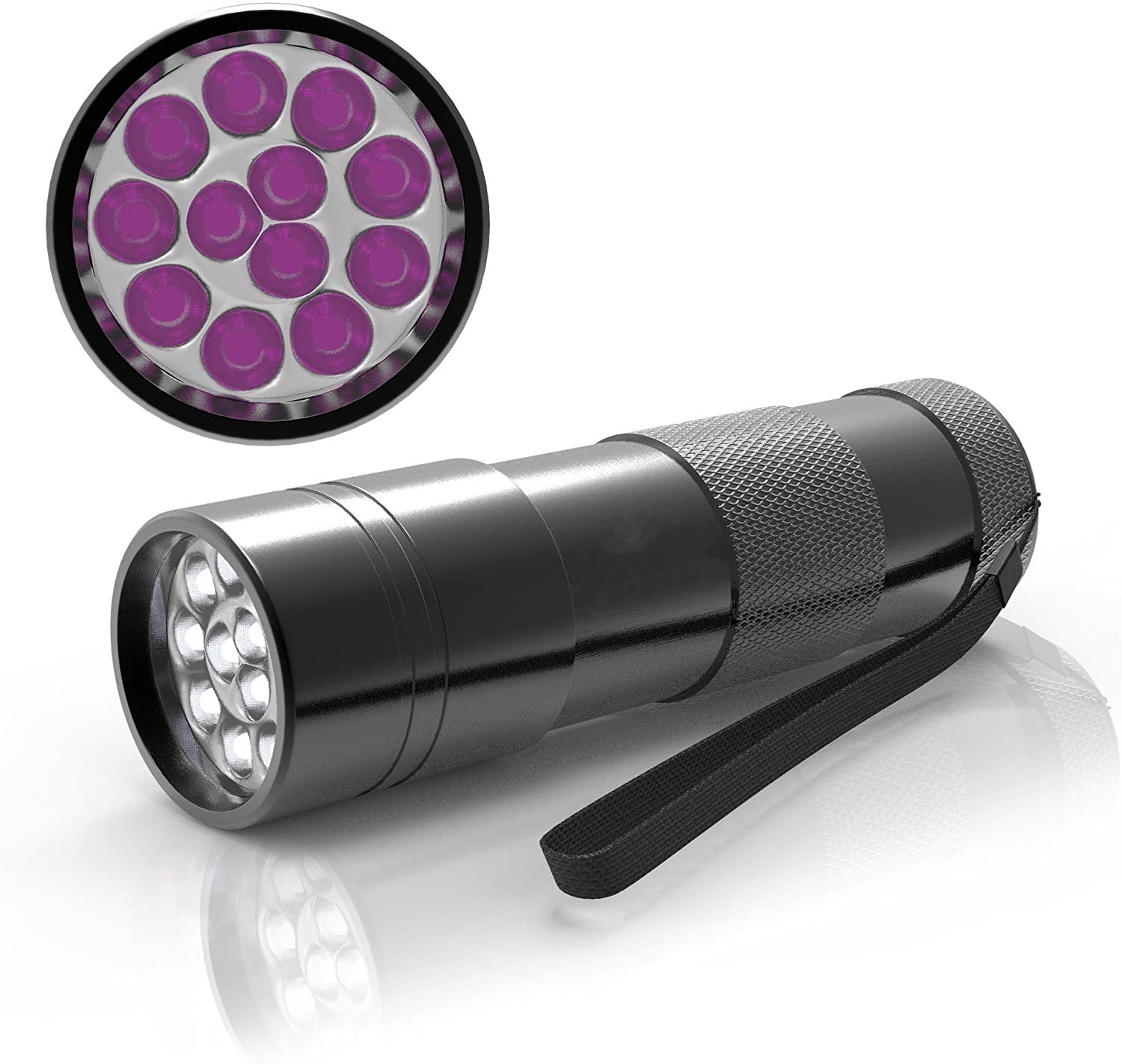 Black Light, 12 LEDs 395nm UV Blacklight Flashlights Detector for Pets