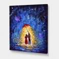thumbnail image 3 of Designart ' Abstract Couple In Love Walks Under Glowing Umbrella ' French Country Canvas Wall Art Print, 3 of 3