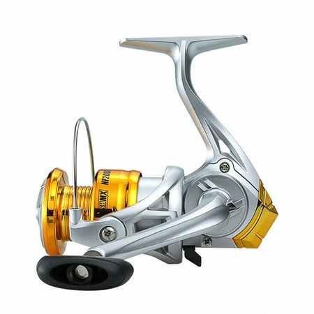 LADAEN Metal Spinning Fishing Reel with Aluminum Alloy Wire Cup for Sea Pole Fishing Use Gold 5000
