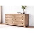 thumbnail image 3 of Carmenita 6 Drawer Dresser in Rustic Light Brown Finish on Solid Wood, 3 of 9