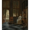 thumbnail image 3 of Pieter De Hooch 15x17 Black Modern Framed Museum Art Print Titled - Man Handing a Letter to a Woman in the Entrance Hall of a House (1670), 3 of 5