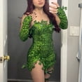 thumbnail image 2 of Disfraz de elfo de hada del bosque para mujer, disfraz de cosplay, vestido de lentejuelas, trajes de Halloween, vestido elegante con guantes, 2 of 4
