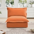 thumbnail image 6 of Newest Modern Armless Chair,Orange Chenille Single Seater, Deep Seat Design,Removable Cover, Easy 10-Min Assembly, for Small Spaces, 6 of 6