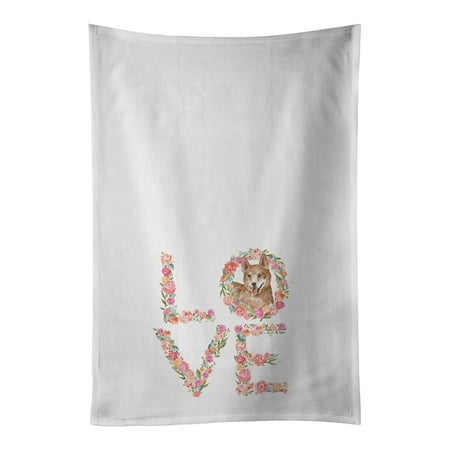 

Red #3 Australian Cattle Dog Love White Kitchen Towel Set of 2 Dish Towels 19 in x 28 in