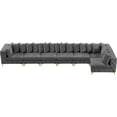 thumbnail image 5 of Meridian Furniture Tremblay Grey Velvet Modular Sectional, 5 of 20