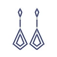 thumbnail image 1 of Boucles d'Oreilles Pendantes Goutte en Argent Sterling 925 Lustre Rond Lapis pour Femme Mariage, 1 of 4