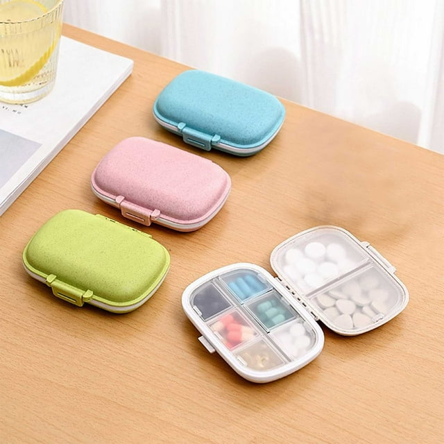 Iumwxz Organizers and Storage 8 Compartments Tablet Organizer Tablet Container Travel Tablet Box 7 Day Tablet Dispenser Tablet Case Weekly Tablet Organizer Daily Tablet Box Org Shelf Beige Plastic