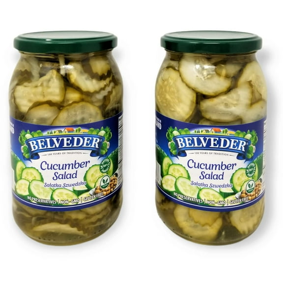 Belveder Cucumber Salad 31.74 oz 900g, Vegan, Non-GMO, Gluten-Free Pack of 2