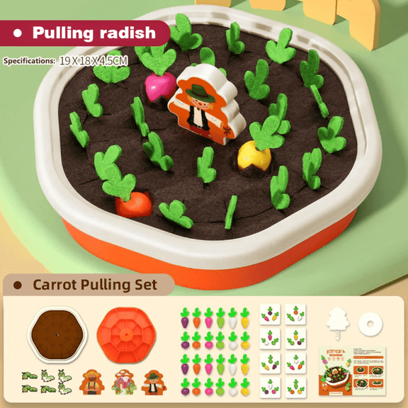 Carrot Pulling Baby Veggie Tales Toys, Harvest Game Garden Toy for Kids Fine Motor Skills Early Educational Toys