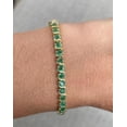thumbnail image 4 of Vintage 14K Gold Emerald Tennis Bracelet Natural Gemstone Jewelry Gift for Her Emerald Round bracelet gold anniversary bracelet, 4 of 5