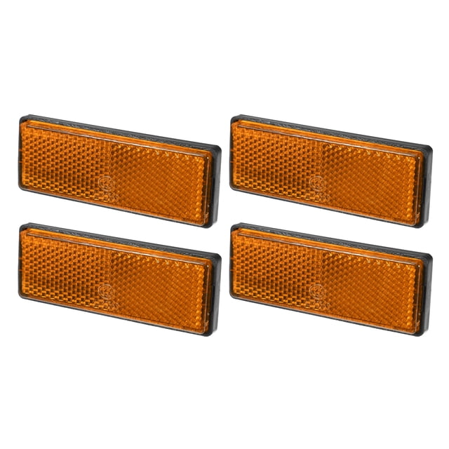 Reflector universal de 4 piezas de 3,46 "x 1,26" - Reflector de seguridad rectangular para motocicleta y bicicleta que aumenta la visibilidad y la seguridad en la carretera - Plástico naranja