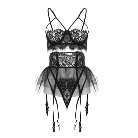 

Womens Lingerie Bra Underwear Polyester Solid Three Pieces Daily Nightwear