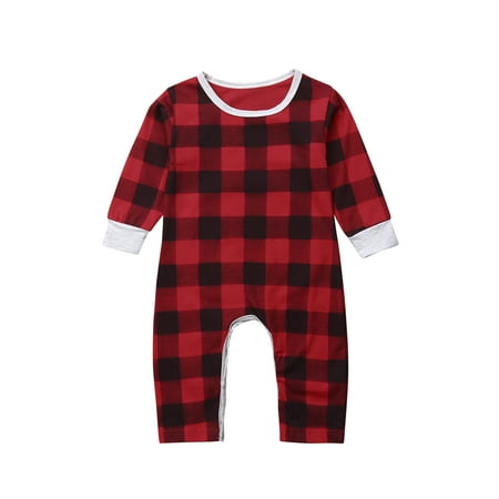 

Bilo Baby Unisex Christmas Cotton Long Sleeve Check Romper Jumpsuit Outfits (18- 24 Months)