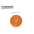 thumbnail image 3 of Ceramic Handcrafted Serving Quarter Plates Set Of 4 - 7 Inch, Sunlight-Orange | Hand Painted | Stoneware - Dinnerware | Scratch Resistant, Microwave & Dishwasher Safe, 3 of 3