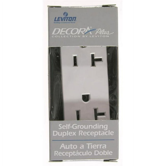 Leviton R42-16352-W Decora Plus Grounded Duplex Outlet, White