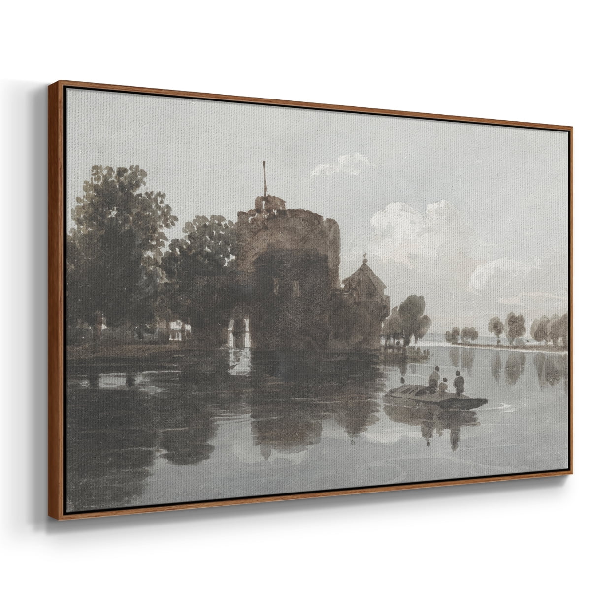 Vintage Landscape-CCCXLIV By Wexford Home Framed in Walnut Wood Gallery Wrapped Canvas 27 in. x 41 in.