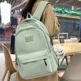 thumbnail image 6 of Uobin Female Student Solid Color Lightweight Nylon Backpack Multi Pocket Water Resistant Casual Daypack with Detachable Bear Pendant for Travel Work Commute Outdoor, 6 of 8