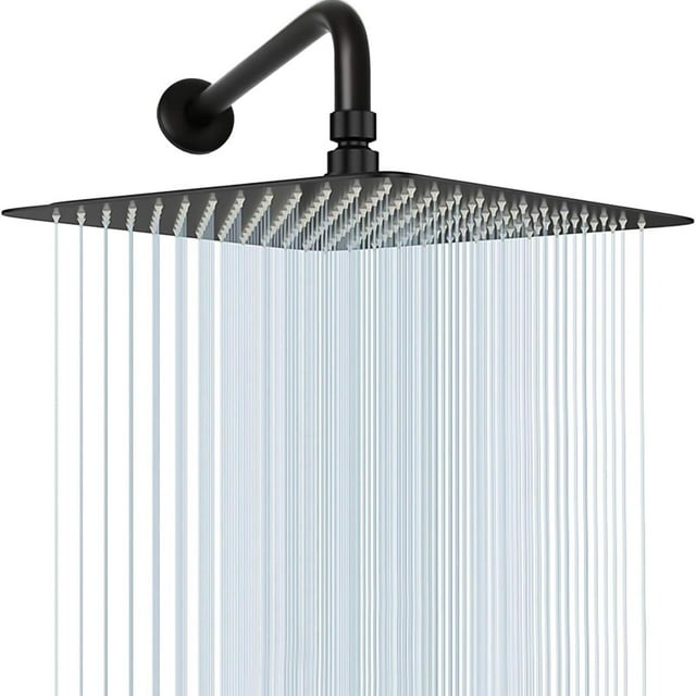 Regadera de Ducha de Lluvia de Acero Inoxidable, Regaderas para Baño 12 Pulgadas, Brazos 40 cm, Alta Presión, Cuadrada, para Baño