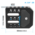 thumbnail image 2 of Aluminum Alloy Monitors Cage Base Plate Cheese Board with Multiple 1/4inch Threaded Mounts for Accessory Expansion Black, 2 of 7