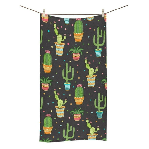 Mkhert Succulent And Cactus Seamless Pattern Bath Towel Shower Towel Wash Cloth Face Towels 16x28 Inches Walmart Com Walmart Com