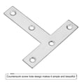 thumbnail image 6 of Uxcell T Shape Bracket 80x80mm Stainless Steel Polishing Silver Tone with Screws 12Pack, 6 of 6