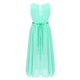 thumbnail image 2 of JanJean Little Girls Sleeveless V Neck Keyhole Rhinestones Maxi Jumpsuit Romper for Party Mint_Green 8, 2 of 7