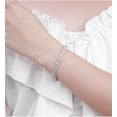 thumbnail image 6 of 3mm Two Rows Moissanite Tennis Bracelets Round Cut D Color VVS1 Clarity Diamond Bracelets for Women S925 Sterling Silver Bracelets（6-9 inchs）, 6 of 9