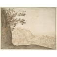 thumbnail image 2 of Willem van Nieulandt the younger 18x15 Black Ornate Wood Framed Double Matted Museum Art Print Titled - View of Rome, 2 of 5
