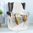 thumbnail image 4 of Dogs Soft Flannel Fleece Throw Blanket, Dogs in a Row Looking Away Humor German Shepherd Poodle Labrador Graphic Art, Cozy Plush for Indoor and Outdoor Use, 50" x 70", Multicolor, by Ambesonne, 4 of 5