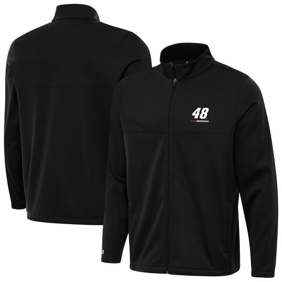 Men's Antigua Black Alex Bowman Links 2 Full-Zip Golf Jacket