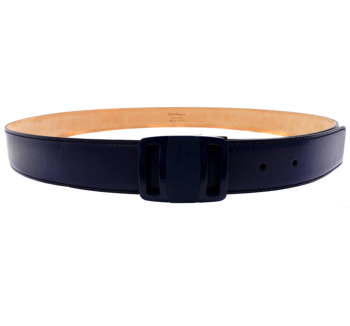 Salvatore Ferragamo Blue Leather Belt with El Salvador | Ubuy display picture 3