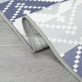 thumbnail image 3 of Takywep 5x8ft Blue and White Area Rug, Black and White Indoor Outdoor Rug, Washable Polypropylene, Non-Slip, Moroccan Geometric Design, Low-Pile, Quick-Dry, 3 of 8