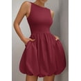 thumbnail image 4 of Vestido de verano PRETTYGARDEN 2025 casual sin mangas rojo vino, 4 of 9