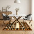 thumbnail image 3 of ODIKA 5'x7' Ultra-Soft Area Rug, Halloween Bat Welcome Spooky Checkered Plaid Front Door Border None Washable, Bare feet friendly, Silk-Touch for Bedroom Home office, 3 of 7