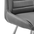 thumbnail image 3 of 26 Inch Faux Leather Counter Height Bar Stool, Silver and Charcoal - Saltoro Sherpi, 3 of 5