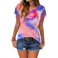 thumbnail image 1 of Nouveau Pompon T-Shirt Décontracté pour Femmes Cravate Sans Manches Teint Couleur Col Rond Tops, 1 of 1