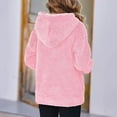 thumbnail image 5 of YunPes Girls Fleece Hoodies Bow Sherpa Fuzzy Pullover Sweatshirt Casual Kids Half Button Long Sleeve Winter Outwear Coat, 5 of 6