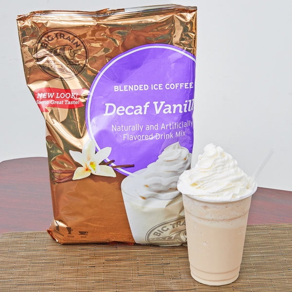 Big Train 3.5 lb. Decaf Vanilla Latte Blended Ice Coffee Mix