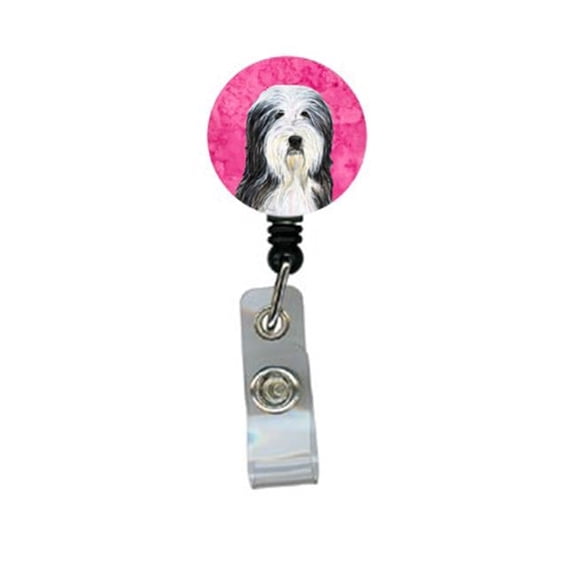 Carolines Treasures SS4773-PK-BR Bearded Collie Retractable Badge Reel Or Id Holder With Clip