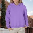 thumbnail image 5 of UDAUDU Girls Boys Oversized Hoodies Fleece Casual Pullover Sweatshirts Kids Fashion Casual Outfits Fall Winter Clothes Purple Pink 11-12 Years, 5 of 6