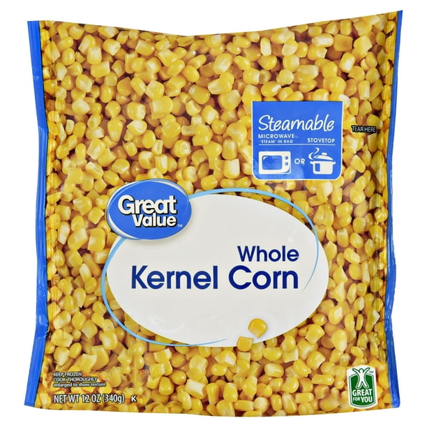 Great Value Steamable Whole Kernel Corn Frozen 12 Oz Walmart Com